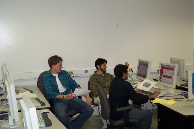 Salman, Raonak and me pretending to do work